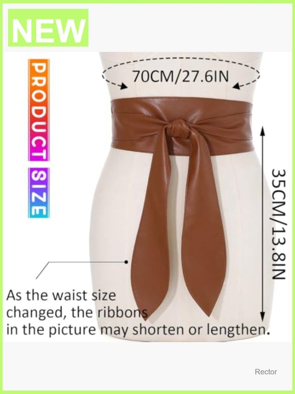 Wide Obi Wrap Belt Fashion Corset Belt Leather Knot Belt for Dress - Picture 5 of 7